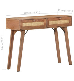 Table console 100x35x76 cm Bois de manguier massif