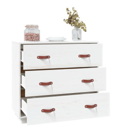 Buffet Blanc 80x40x75 cm Bois massif de pin