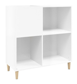 Armoire à disques blanc brillant 84,5x38x89cm bois d'ingénierie