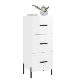 Buffet Blanc brillant 34,5x34x90 cm Bois d'ingénierie