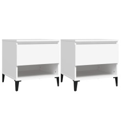 Tables d'appoint 2 pcs Blanc 50x46x50 cm Bois d’ingénierie