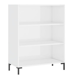 Bibliothèque blanc brillant 69,5x32,5x90 cm bois d'ingénierie