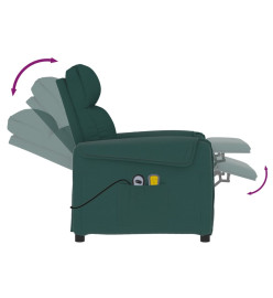 Fauteuil électrique de massage Vert foncé Tissu