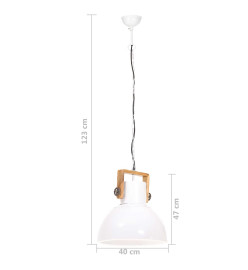 Lampe suspendue industrielle 25 W Blanc Rond 40 cm E27