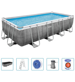 Bestway Ensemble de piscine Power Steel Rectangulaire 488x244x122 cm