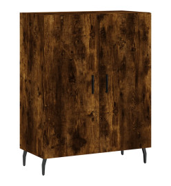 Buffet haut Chêne fumé 69,5x34x180 cm Bois d'ingénierie