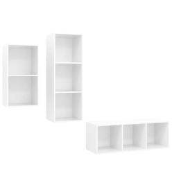 Ensemble de meuble TV 3 pcs Blanc brillant Aggloméré