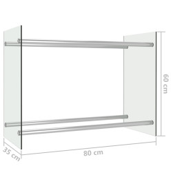 Portant de bois de chauffage Transparent 80x35x60 cm Verre