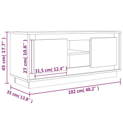 Meuble TV sonoma gris 102x35x45 cm bois d'ingénierie