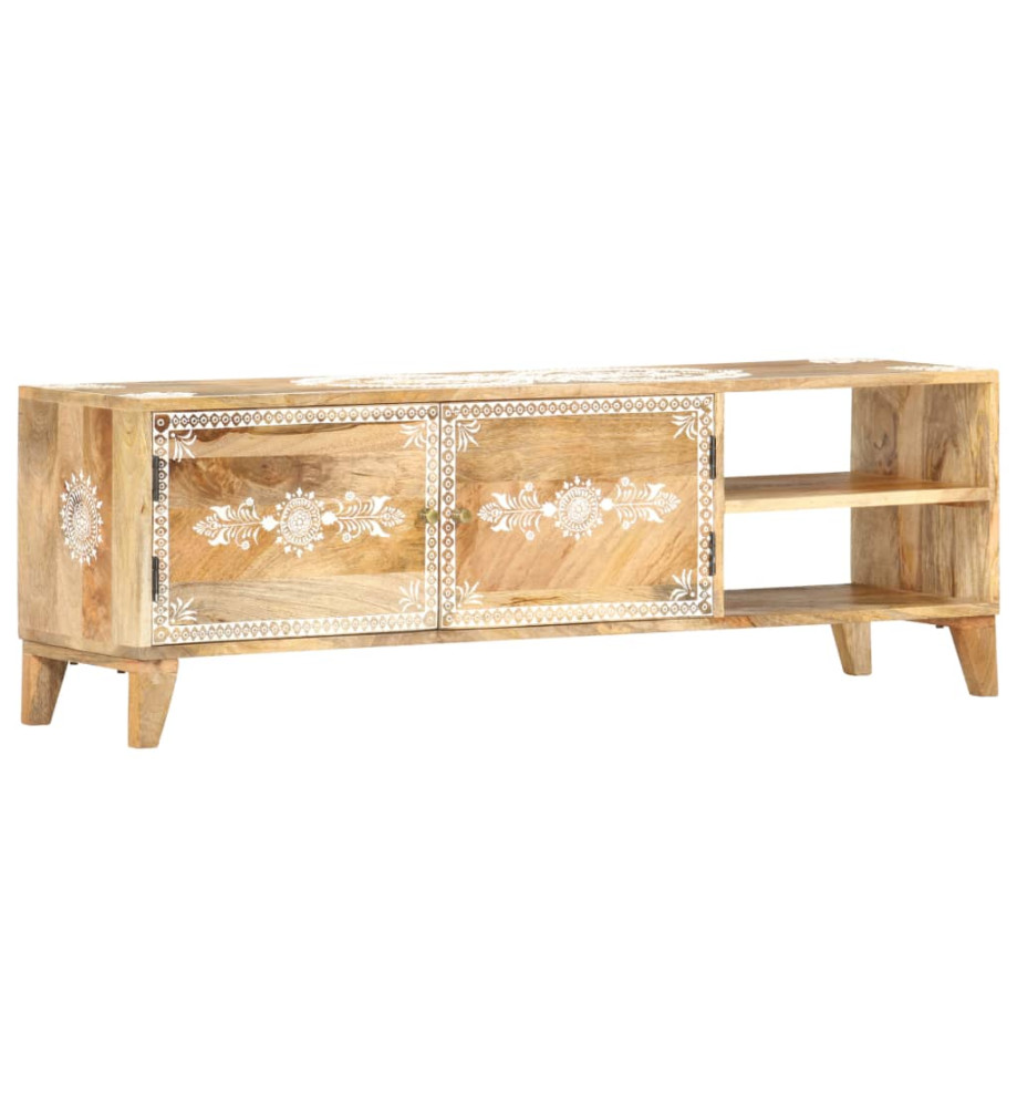 Meuble TV 120x30x40 cm Bois massif de manguier