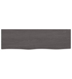 Étagère murale gris foncé 100x30x6 cm bois chêne massif traité