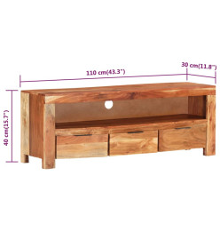 Meuble TV 110x30x40 cm Bois d'acacia massif