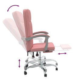 Fauteuil inclinable de bureau Rose Similicuir