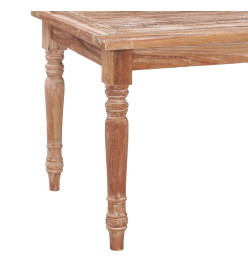 Table basse Batavia 90x50x45 cm Blanchie Bois de teck solide