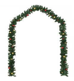 Guirlandes de Noël avec boules 4 pcs Vert 270 cm PVC