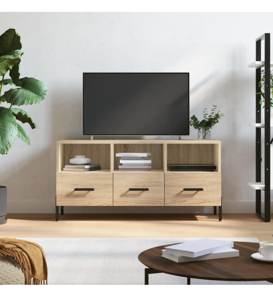 Meuble TV chêne sonoma 102x36x50 cm bois d'ingénierie