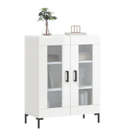 Buffet Blanc brillant 69,5x34x90 cm Bois d'ingénierie