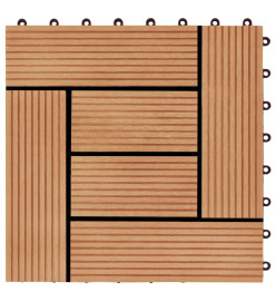 Carreau de terrasse 11 pcs WPC 30 x 30 cm 1 m² Couleur Teck