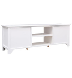 Meuble TV Blanc 108x30x40 cm Bois de Paulownia solide