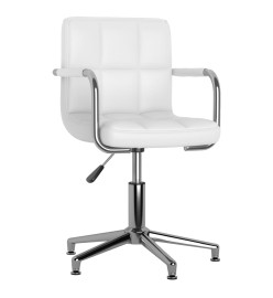 Chaise de bureau pivotante Blanc Similicuir