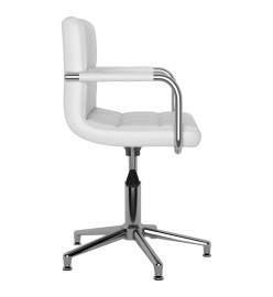 Chaise de bureau pivotante Blanc Similicuir