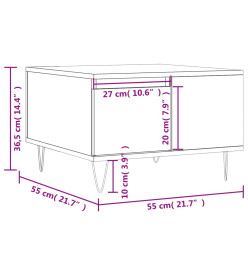 Table basse chêne marron 55x55x36,5 cm bois d'ingénierie