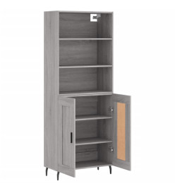 Buffet haut Sonoma gris 69,5x34x180 cm Bois d'ingénierie