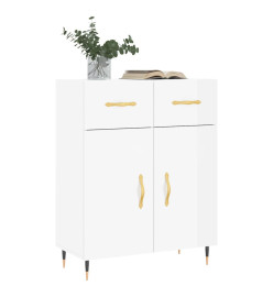 Buffet Blanc brillant 69,5x34x90 cm Bois d'ingénierie