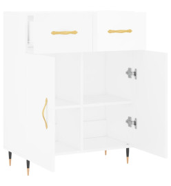 Buffet Blanc brillant 69,5x34x90 cm Bois d'ingénierie