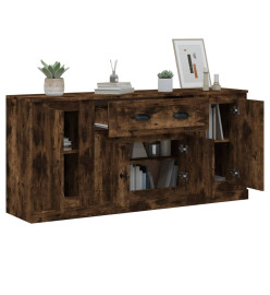 Buffets 3 pcs Chêne fumé Bois d'ingénierie