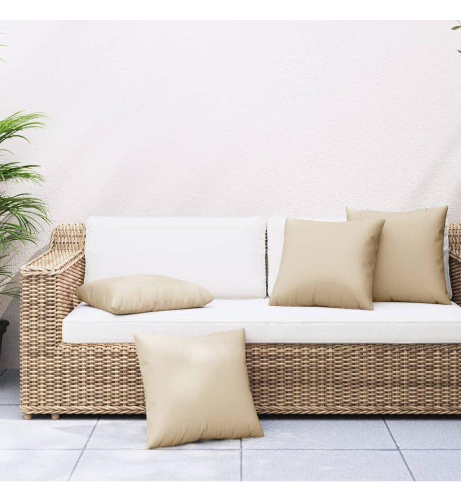 Coussins décoratifs 4 pcs beige 60x60 cm tissu Coussins décoratifs 4 pcs beige 60x60 cm tissu