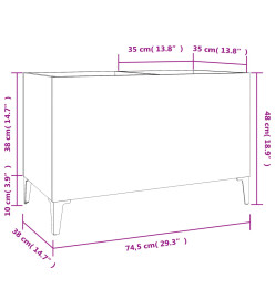 Armoire à disques chêne fumé 74,5x38x48 cm bois d'ingénierie