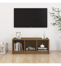 Meuble TV Marron miel 104x33x41 cm Bois de pin massif