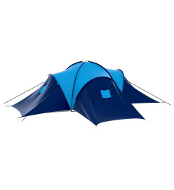 Tente de camping Tissu 9 personnes Bleu foncé et bleu