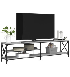 Meuble TV sonoma gris 200x40x50 cm bois d'ingénierie et métal