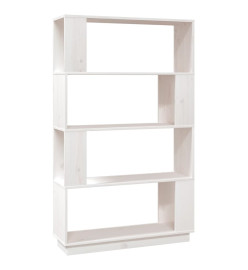 Bibliothèque/Séparateur de pièce Blanc 80x25x132 cm Pin solide