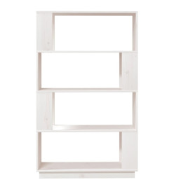 Bibliothèque/Séparateur de pièce Blanc 80x25x132 cm Pin solide