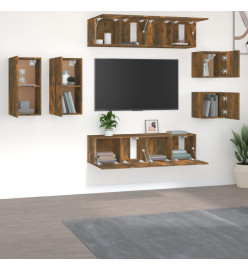 Ensemble de meubles TV 8 pcs Chêne fumé Bois d'ingénierie