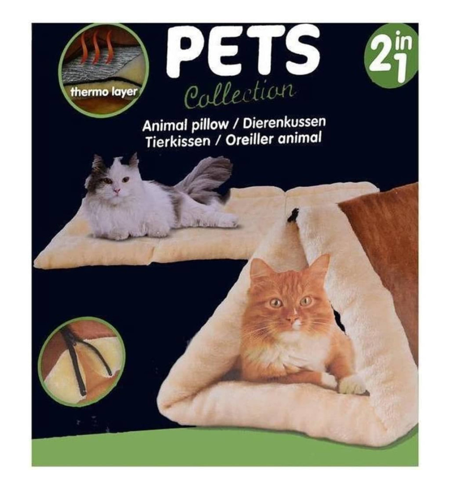 Pets Collection Coussin et tunnel pour chat 2 en 1 90x60 cm