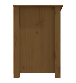 Meuble TV Marron miel 114x35x52 cm Bois de pin massif