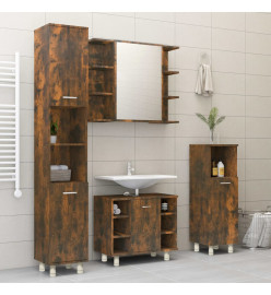 Armoire de bain Chêne fumé 30x30x95 cm Bois d'ingénierie