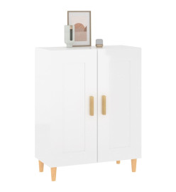 Buffet Blanc brillant 69,5x34x90 cm Bois d'ingénierie