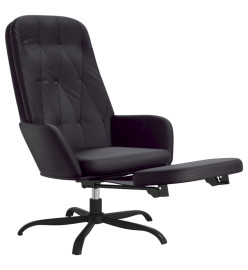 Chaise de relaxation avec repose-pied Noir brillant Similicuir