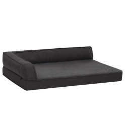 Matelas de lit ergonomique de chien 60x42 cm Polaire Noir