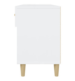 Armoire à chaussure Blanc brillant 102x35x55 cm Bois ingénierie