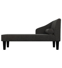 Chaise longue avec traversin noir tissu