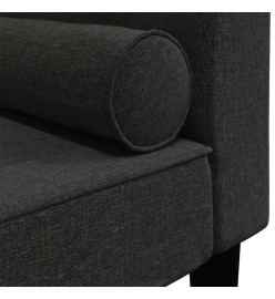 Chaise longue avec traversin noir tissu