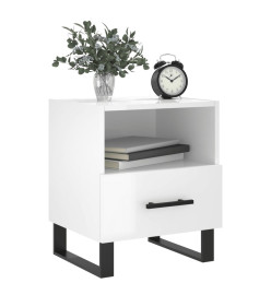 Tables de chevet 2 pcs blanc brillant 40x35x47,5 cm