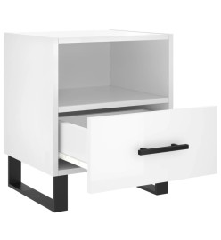 Tables de chevet 2 pcs blanc brillant 40x35x47,5 cm