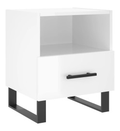 Tables de chevet 2 pcs blanc brillant 40x35x47,5 cm